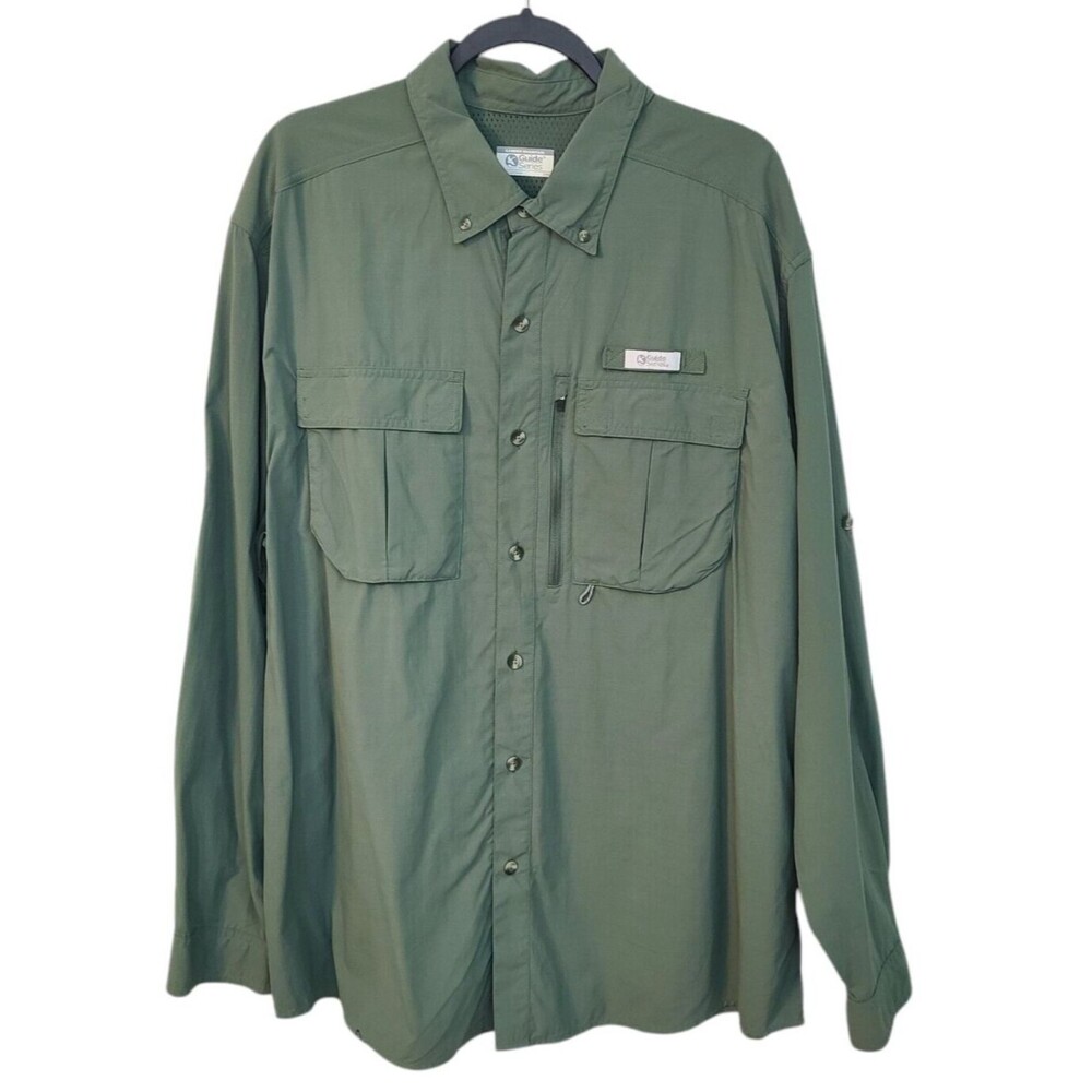 Gander Mountain Guide Series Shirt Mens 2XL Green Vented Outdoors Fishing